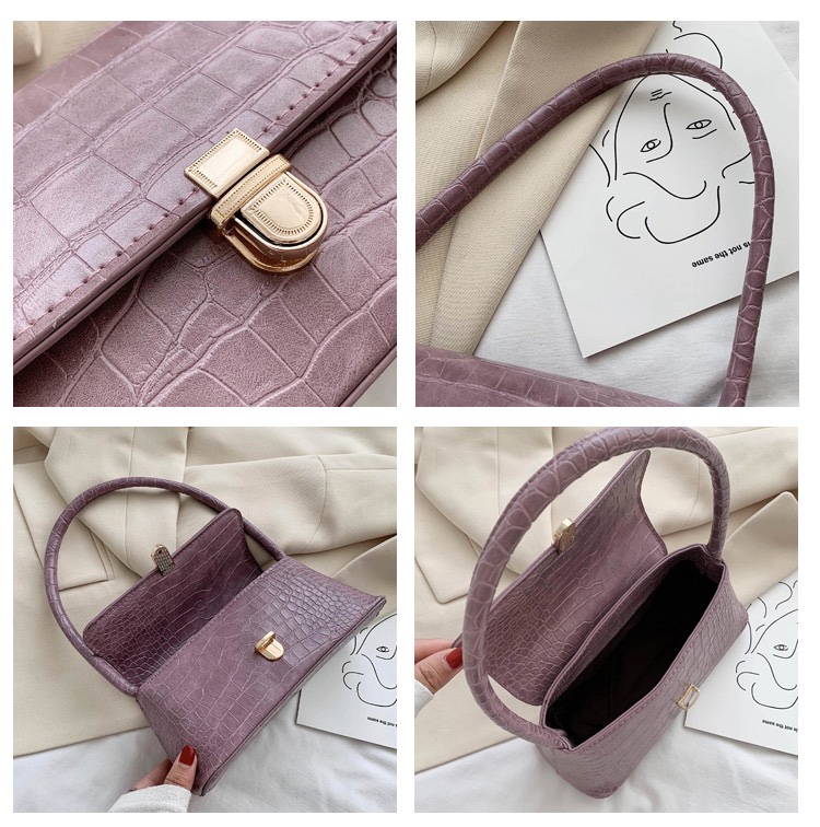 Domestic sales and export, custom-made summer popular small bags for women, 2020 new trendy and fashionable crocodile pattern small square bag, Korean style, versatile and high-quality underarm bag undefined