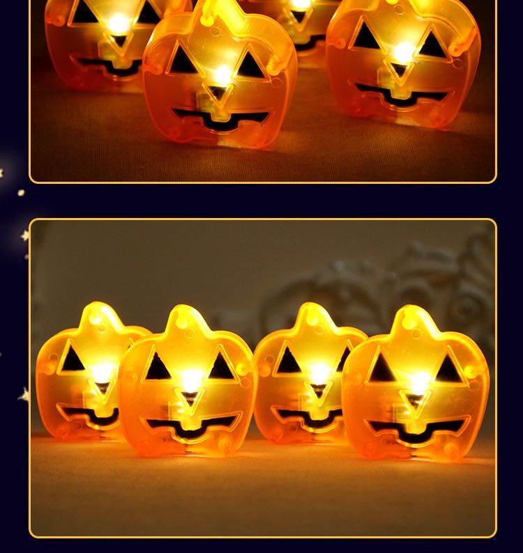 万圣节派对装饰led夜灯新款南瓜灯气氛南瓜摆件扁南瓜蜡烛灯详情7