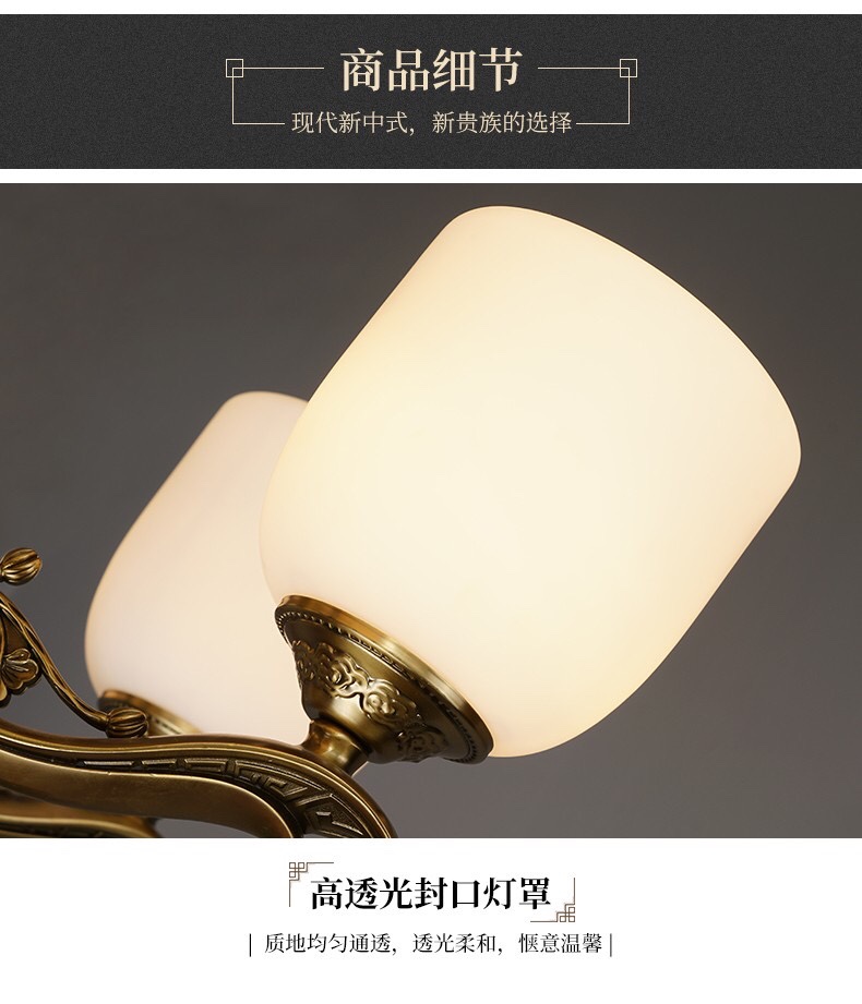 زجاج سبائك الزنك الدودية، 6 ثريات، من مصابيح الربيع ربيعية جديدة من النوع الصيني الجديد Specification image