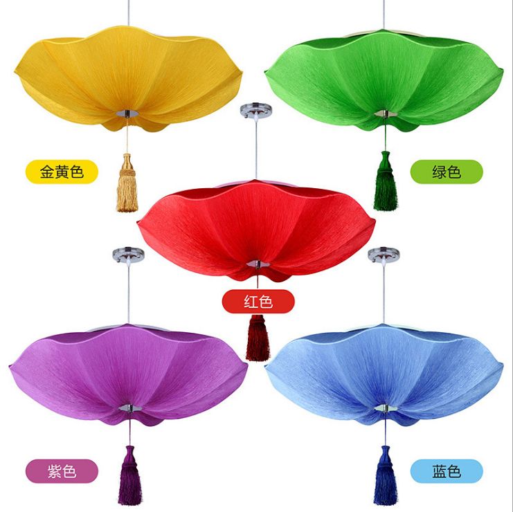 50 New Chinese-style fabric lotus leaf lanterns, lotus leaf lanterns, lotus wedding chandeliers, restaurant, tea house, corridor, hotel lanterns Item Picture