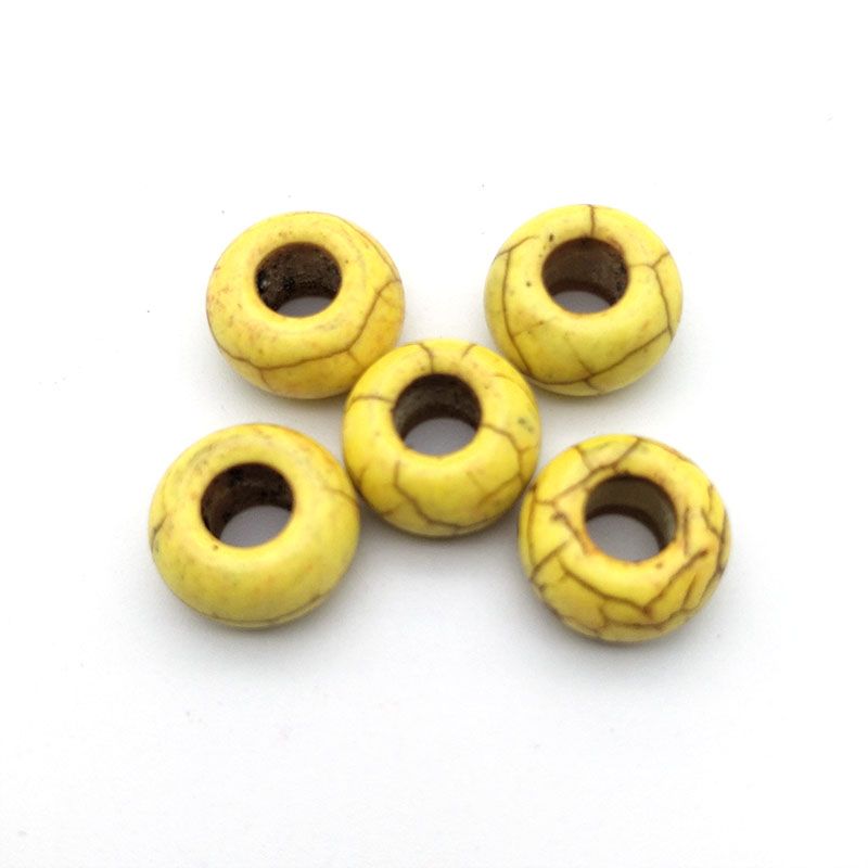 Jewelry accessories, synthetic turquoise large-hole beads, handcrafted loose beads, semi-finished products, beaded bracelets, bead matching, DIY cross-border detail image 4