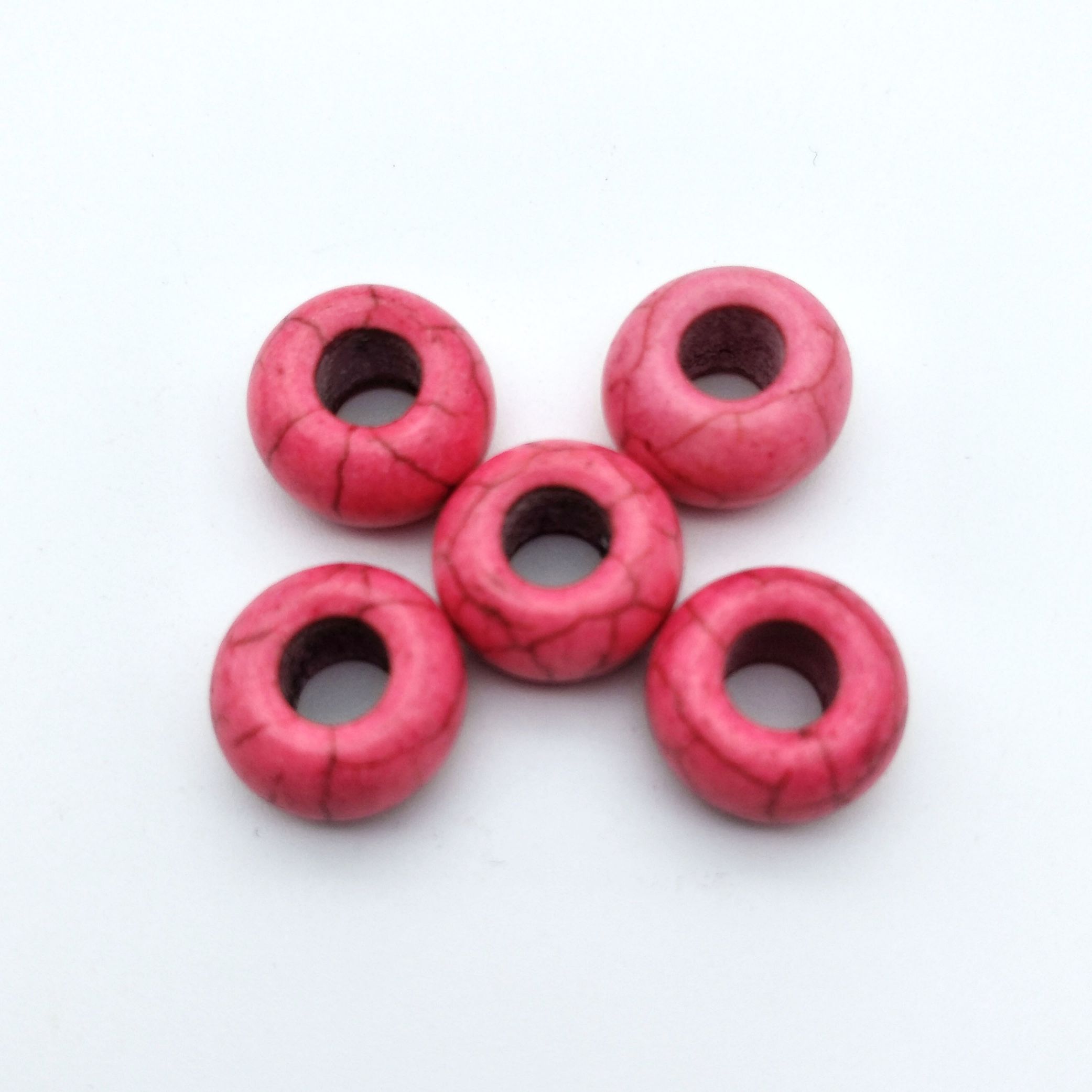 Jewelry accessories, synthetic turquoise large-hole beads, handcrafted loose beads, semi-finished products, beaded bracelets, bead matching, DIY cross-border detail image 14