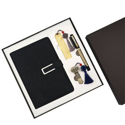 Kailu shi regalo pen office business notebook set de regalo A5 notepad marcador usb flash drive China wind 4 piezas caja de regalo logotipo personalizado Specification image
