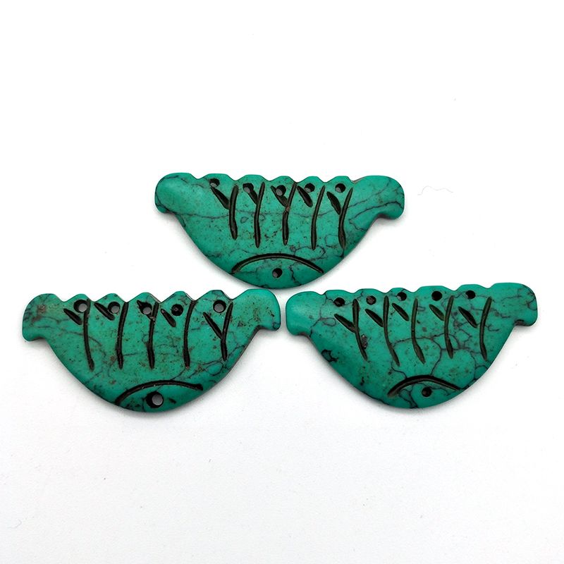 Clothing accessories, rectangular hand-carved flower bats, Mongolian elements, ethnic style semi-finished products, loose beads, customizable Specification image