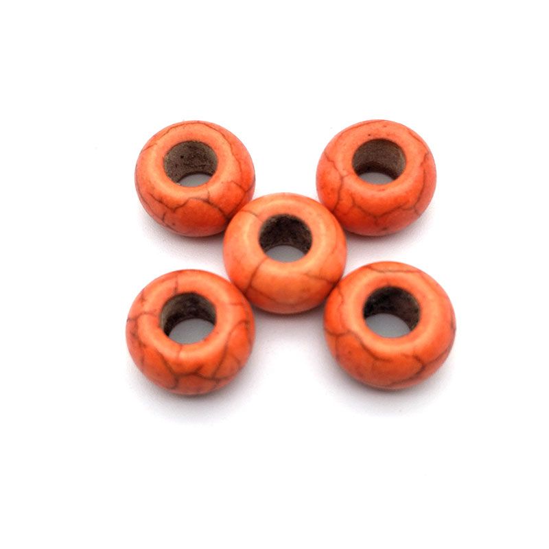 Jewelry accessories, synthetic turquoise large-hole beads, handcrafted loose beads, semi-finished products, beaded bracelets, bead matching, DIY cross-border detail image 11