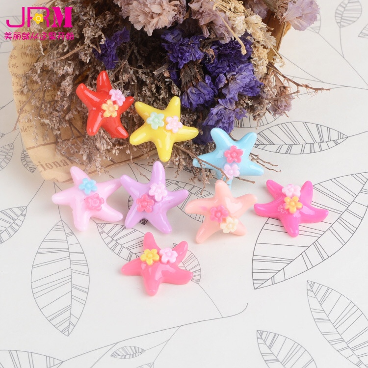 Jingrimei resin creative cartoon five-pointed star resin patch mobile case resin accessories children hairpin hair accessories wholesale materials