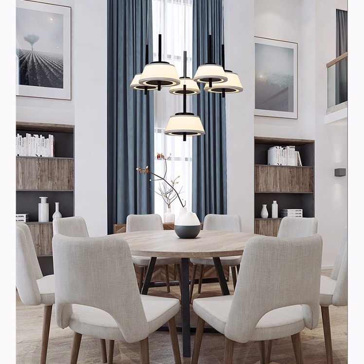 Linssen lighting novedades de primavera nordic minimalista & wind colección hierro forjado cubierta de pc mesa colgante 6 cabezas
