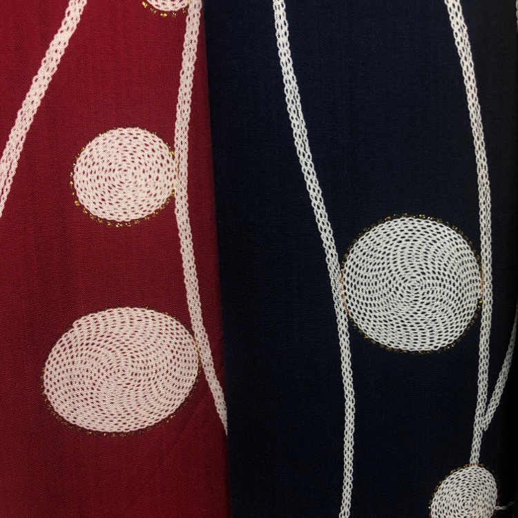 Silk and cotton clothing fabric in two colors is sold directly by the manufacturer. New products of the season are available for wholesale or retail