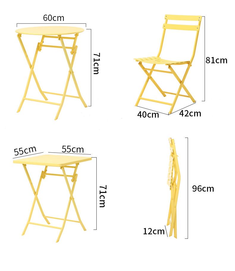 野人谷阳台小桌椅庭院休闲小茶几三件套北欧户外折叠铁艺桌椅组合详情图12