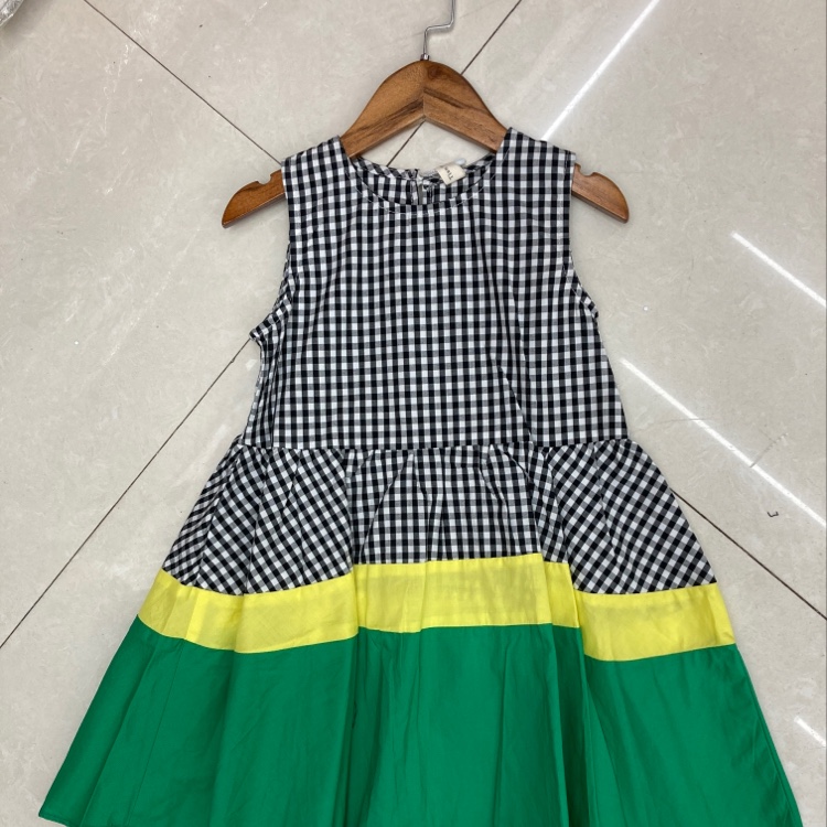 The cotton dress is sleeveless