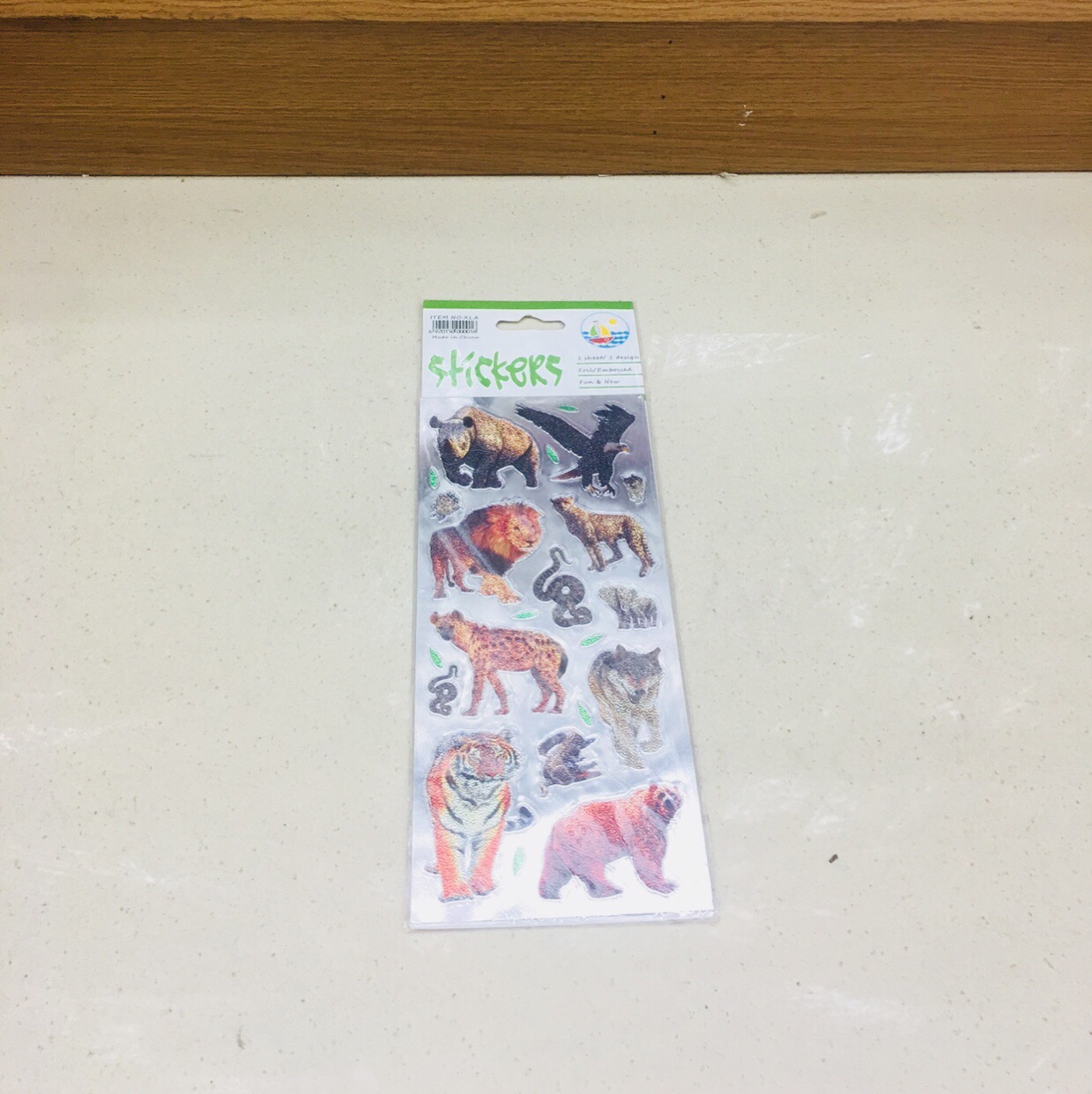 Flat aluminum foil embossed cartoon sticker bird