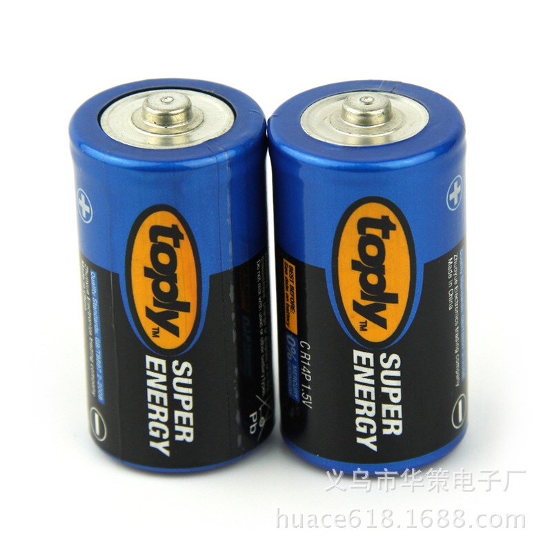 TOPLY# 2号2S电池 碳性C型干电池 R14P专用碳性电池  外贸出口批发