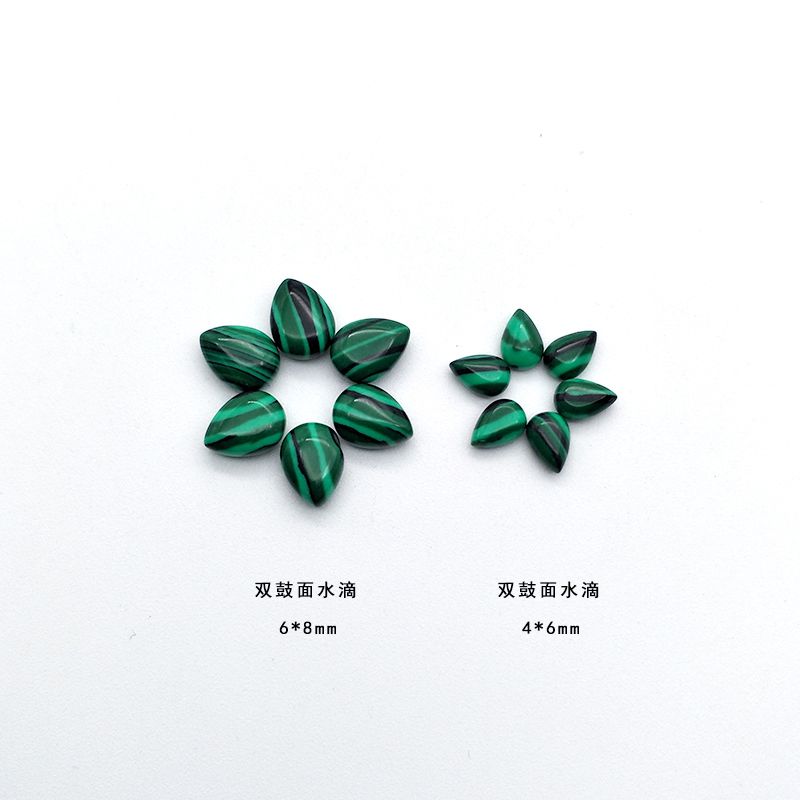 Cross-border hot-selling synthetic turquoise bare stone water drop ring face pendant with flat-bottomed jewelry accessory. Large quantity discount 1 Specification image