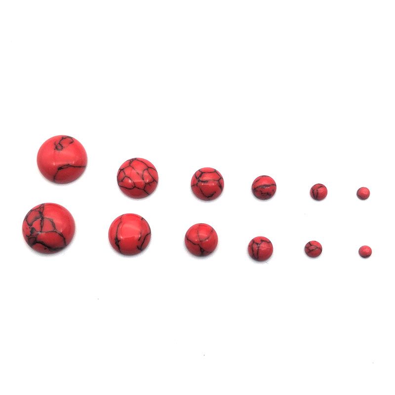 Jewelry accessories: Synthetic turquoise round ring face, double-plane, flat-bottomed, with loose beads and inlaid bare stones. Bulk purchase discount detail image 8