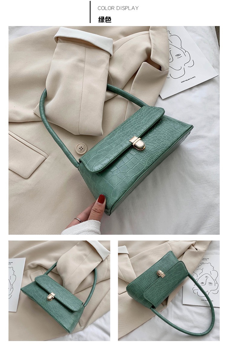Domestic sales and export, custom-made summer popular small bags for women, 2020 new trendy and fashionable crocodile pattern small square bag, Korean style, versatile and high-quality underarm bag undefined