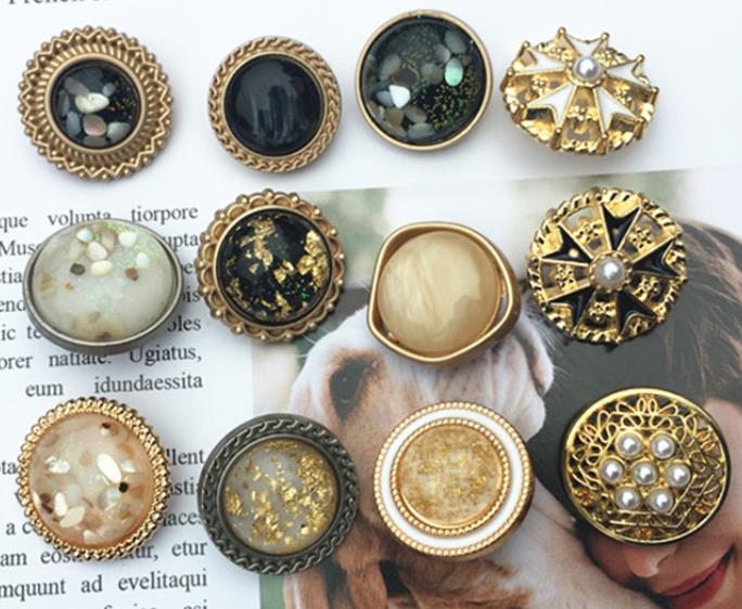 小香风金属珍珠纽扣上衣女圆形开衫毛衣扣子连衣裙大衣服百搭装饰