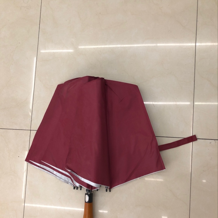 Two-fold silver rubber automatic umbrella details Picture