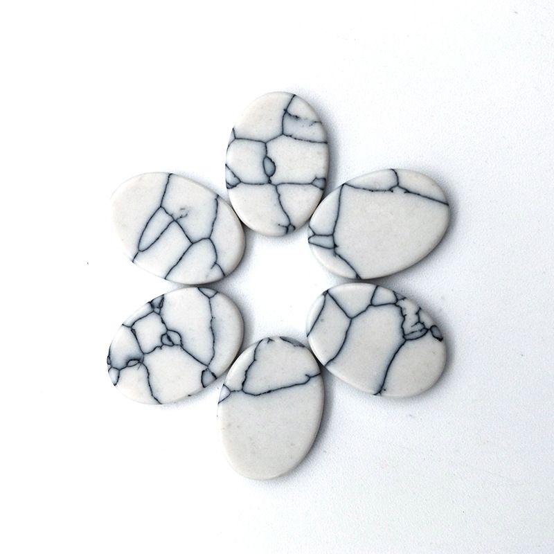 饰品配件合成绿松石蛋形水滴长方形平底戒面裸石镶嵌贴片可定做详情图5