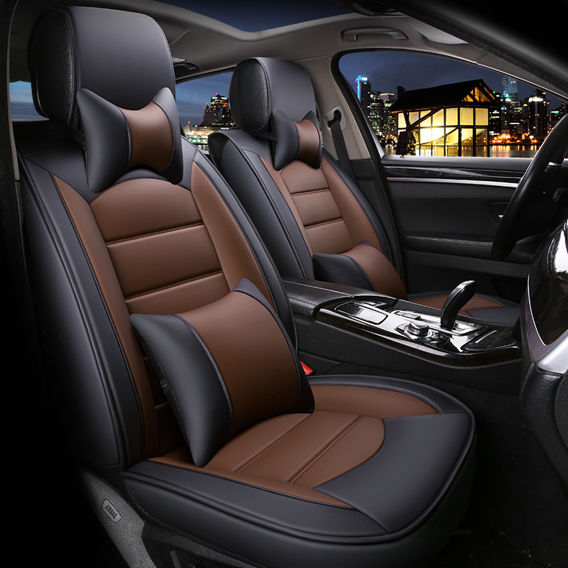 Full-body car seat cushions, all-season universal leather car seat covers full figure