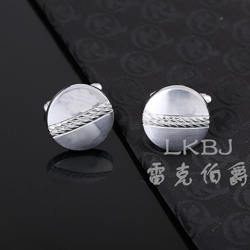Cufflinks/tie clips copper brushed three-piece set details Picture
