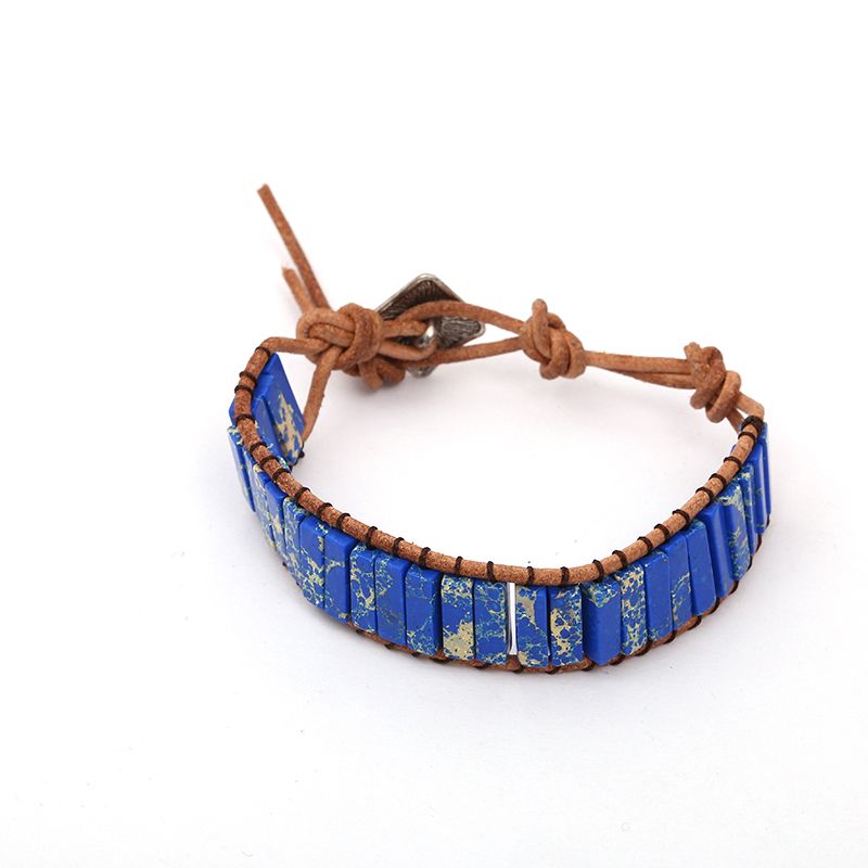 Cross-border exclusive chakra seven-chakra hand-woven bracelet, rectangular bracelet, yoga energy chain, best-selling in Europe and America Specification image