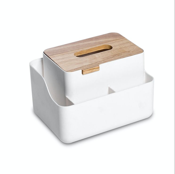 多功能创意家用北欧风木盖塑料抽纸盒详情1