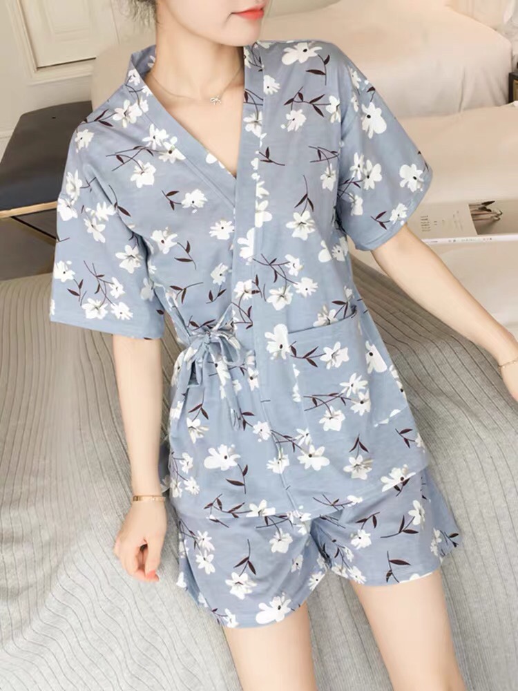 日式和服睡衣女春夏短袖韩版清新学生薄款夏季家居服两件套装夏天细节图