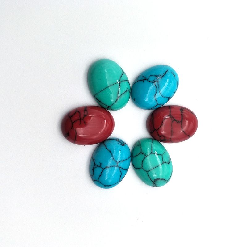 饰品配件合成绿松石蛋形水滴长方形平底戒面裸石镶嵌贴片可定做详情图10