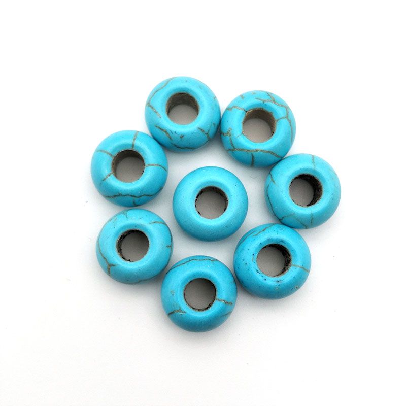 Jewelry accessories, synthetic turquoise large-hole beads, handcrafted loose beads, semi-finished products, beaded bracelets, bead matching, DIY cross-border detail image 6