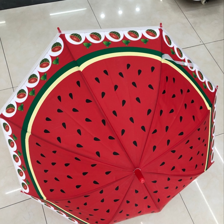 彩色水果图案长柄伞色丁24骨雨伞定制一次性雨伞详情4