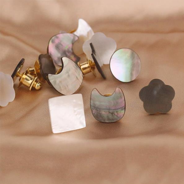 High - grade button magnet free - stitch anti - slip fastener natural shell invisible needle collar needle