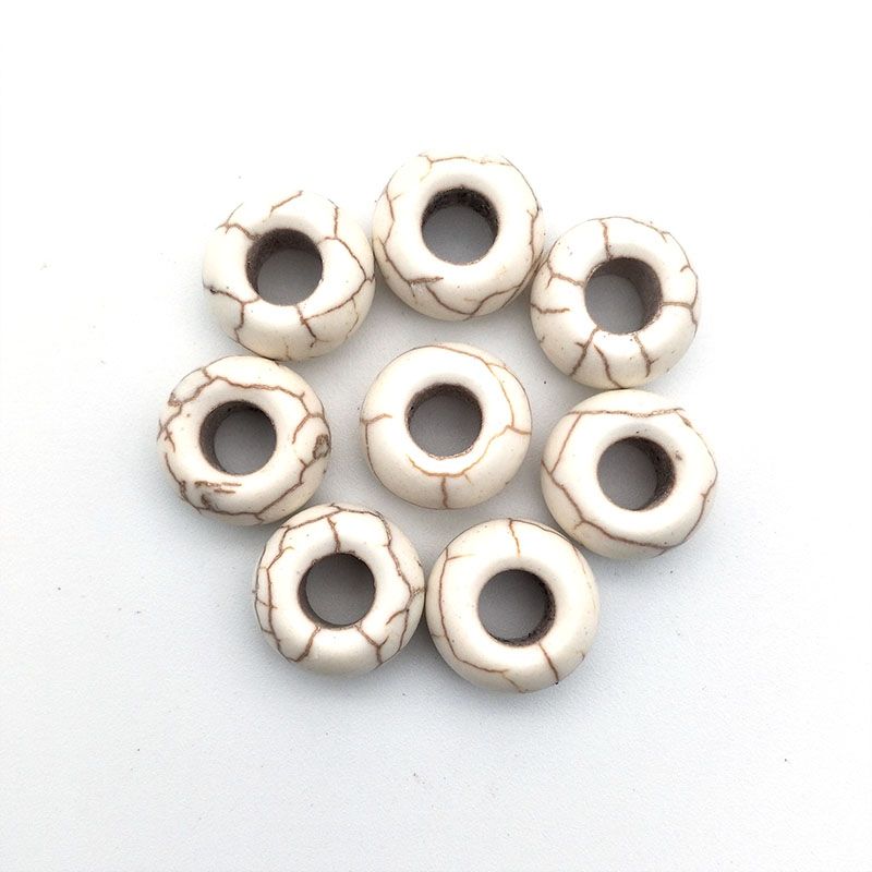 Jewelry accessories, synthetic turquoise large-hole beads, handcrafted loose beads, semi-finished products, beaded bracelets, bead matching, DIY cross-border detail image 7