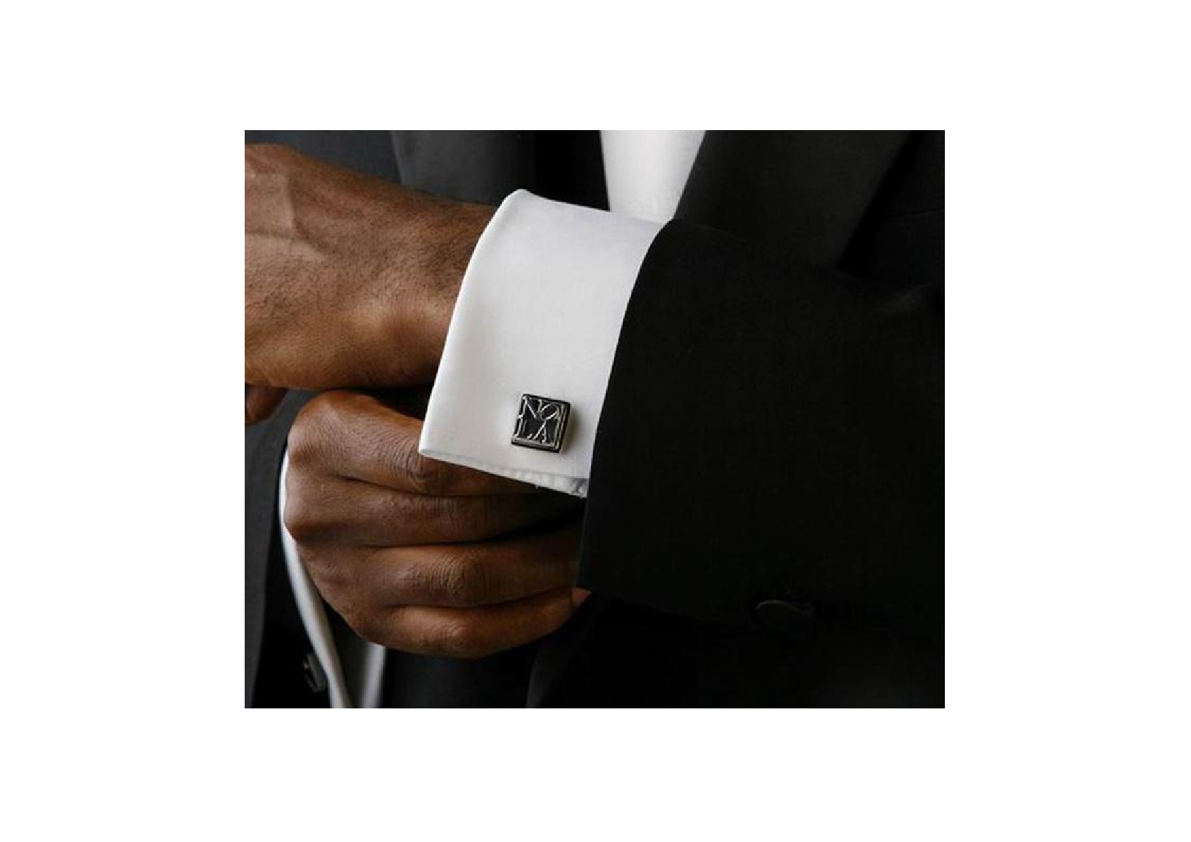 High-end cufflinks/tie clips copper brushed three-piece set accessories detail image 6