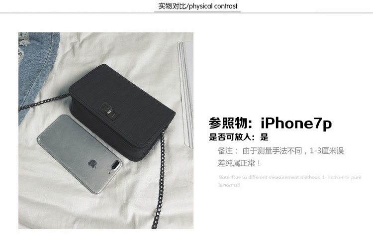 Domestic sales and export custom-made in stock 2020 autumn new style single-shoulder small square bag fabric texture lock small bag Korean style trendy women's bag single-shoulder crossbody small bag wholesale Item Picture
