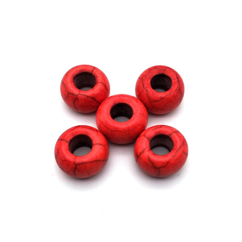 Jewelry accessories, synthetic turquoise large-hole beads, handcrafted loose beads, semi-finished products, beaded bracelets, bead matching, DIY cross-border detail image 5