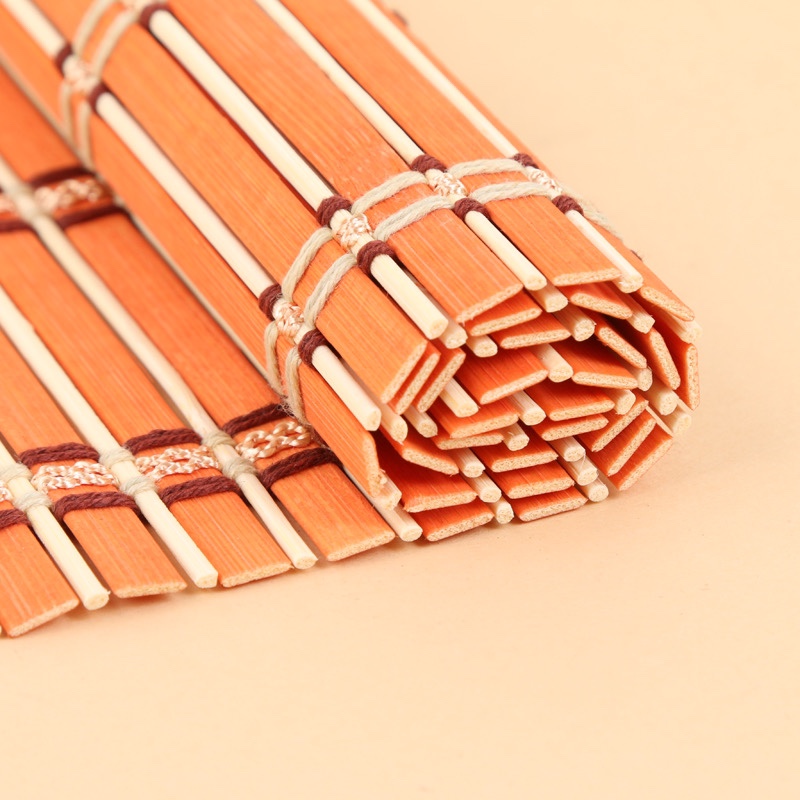 新款家用竹制餐垫隔热垫环保餐垫寿司帘白底实物图