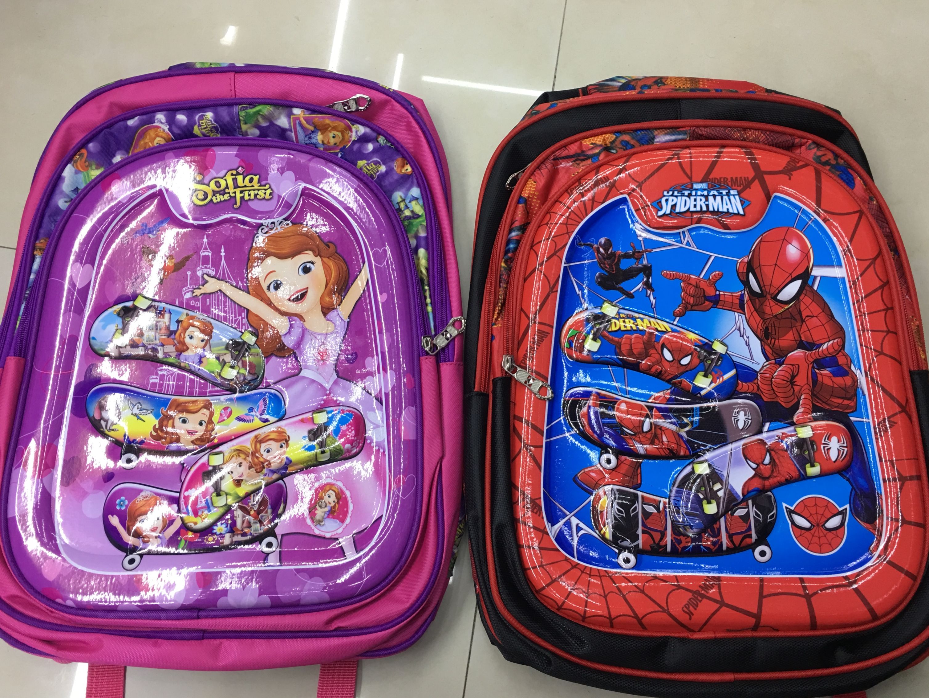 16-inch student schoolbags in multiple pictures and colors are available in stock