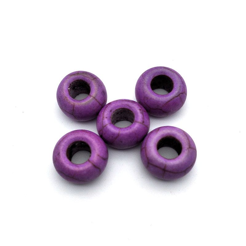 Jewelry accessories, synthetic turquoise large-hole beads, handcrafted loose beads, semi-finished products, beaded bracelets, bead matching, DIY cross-border detail image 8