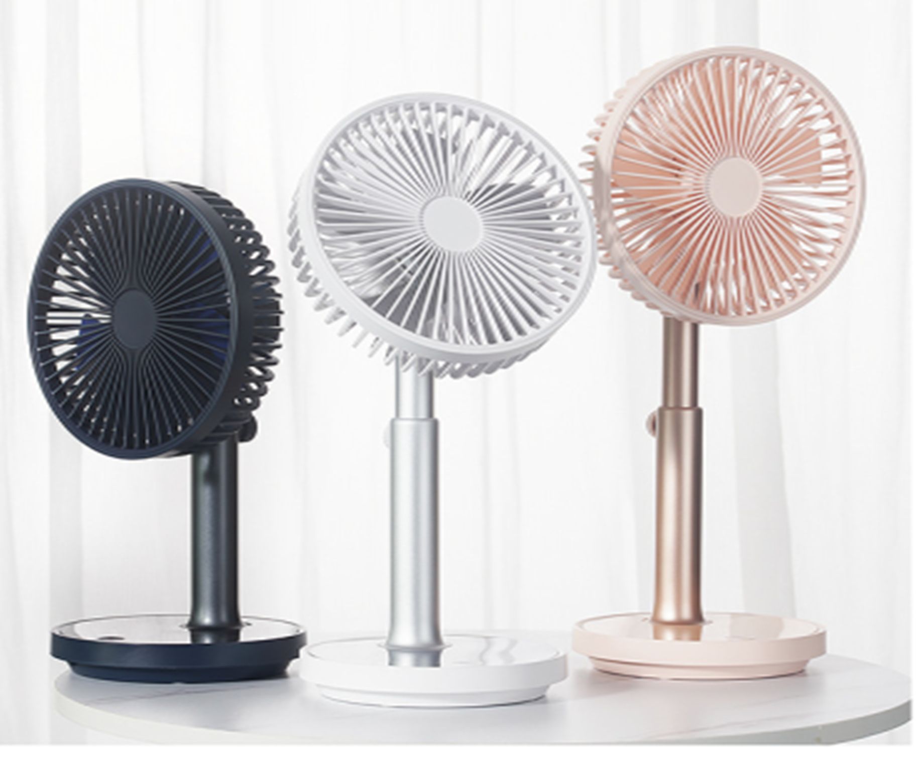 Yiwu Selection plain shadow desktop fan blue LJQ-117#/18056 full figure