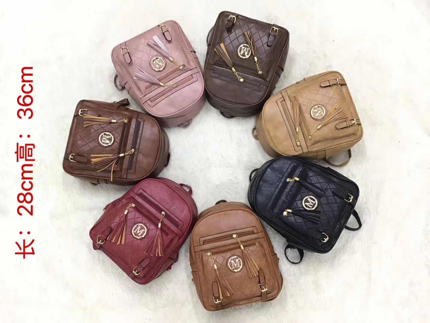 PU women's bags, backpacks in multiple colors, available in stock and custom-made detail image 1