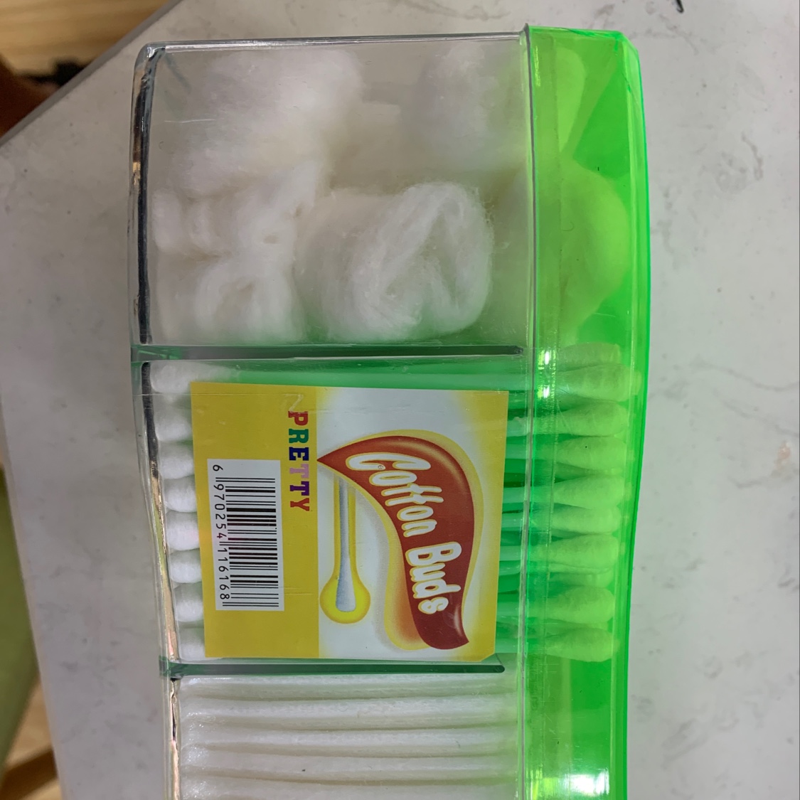Three sets of cotton swabs full figure