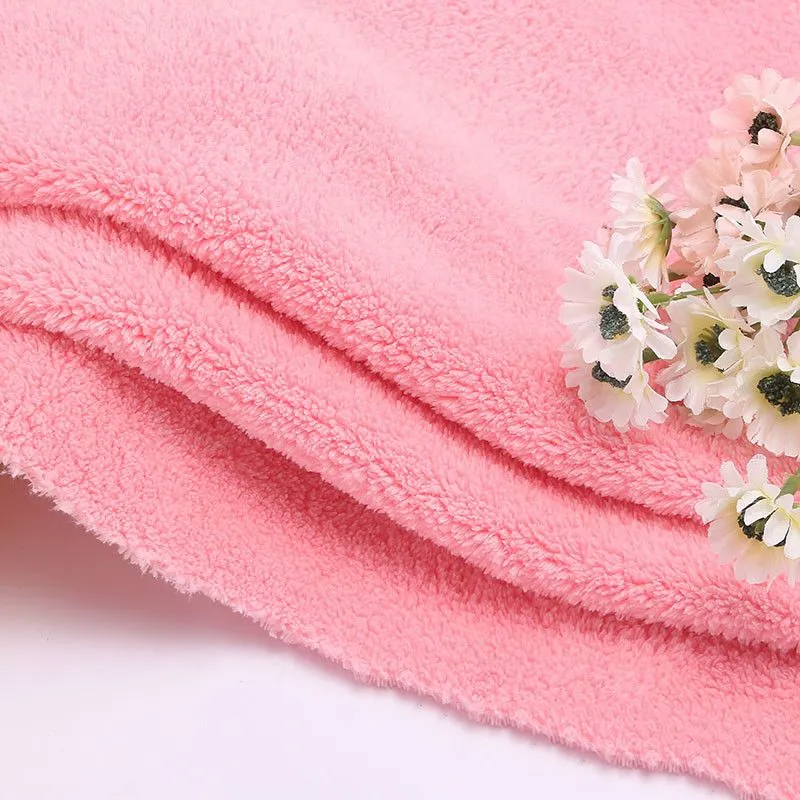 Custom-made water-absorbing coral velvet, all-polyester polyester fabric, dry hair hats, pajamas, home textiles, toys, shoe materials, plush fabric manufacturer detail image 2