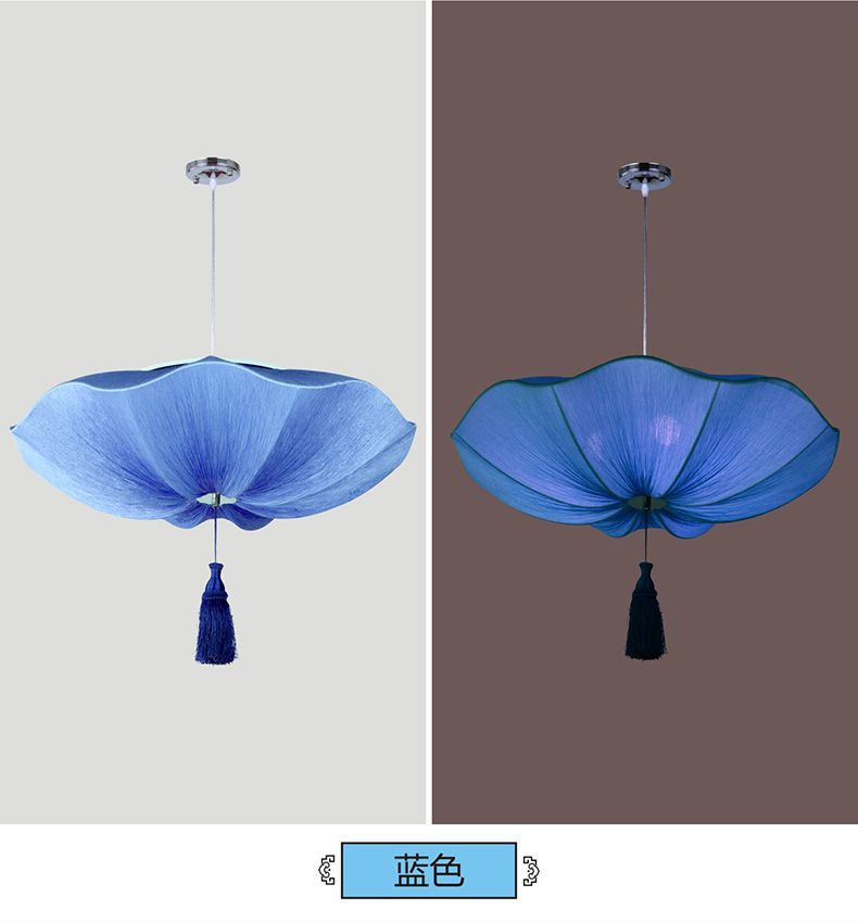 50 New Chinese-style fabric lotus leaf lanterns, lotus leaf lanterns, lotus wedding chandeliers, restaurant, tea house, corridor, hotel lanterns detail image 11