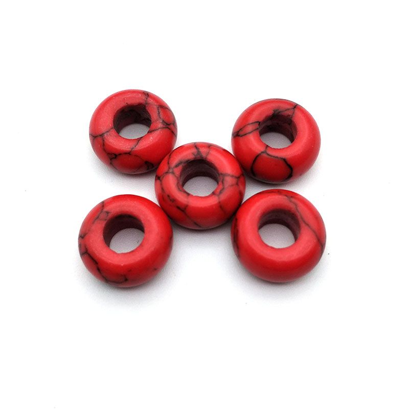 Jewelry accessories, synthetic turquoise large-hole beads, handcrafted loose beads, semi-finished products, beaded bracelets, bead matching, DIY cross-border detail image 10