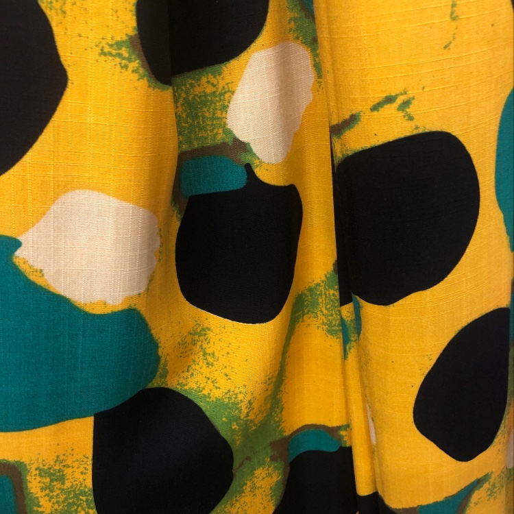 Silk and cotton clothing fabric dyed yellow factory direct sales. New products of the season available for wholesale and retail