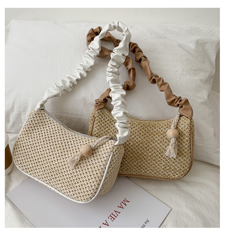 Domestic and foreign trade custom-made new small bags for women, 2020 summer new Korean style versatile single-shoulder bag, popular fashion broadband straw woven armpit bag undefined