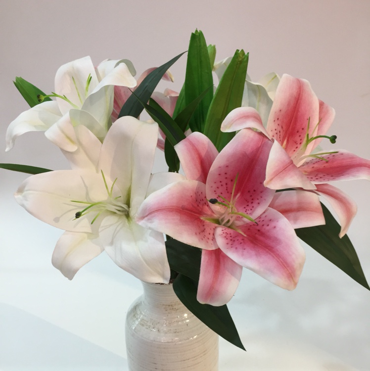 新款仿真花百合3D打印高仿真材质客厅装饰单放摆件