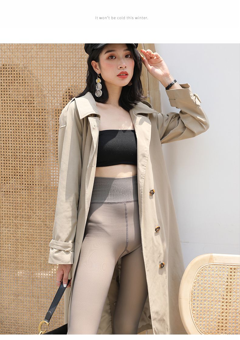 810加绒加厚踩脚连袜韩式宽松打底裤女外穿春夏季薄款黑色高腰裤详情图13