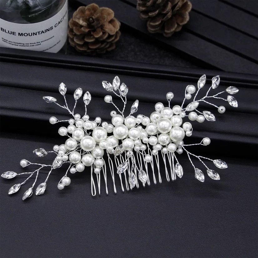 Handmade beaded bridal tiara hot selling fashion design bridal tiara zircon rhinestone bridesmaid tiara headband photography wedding tiara wedding ornaments bridal tiara