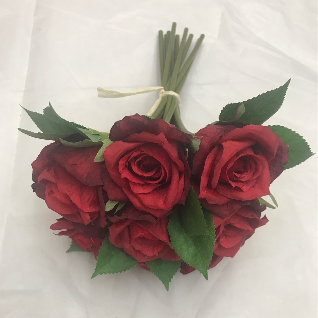 Eight hands holding roses undefined